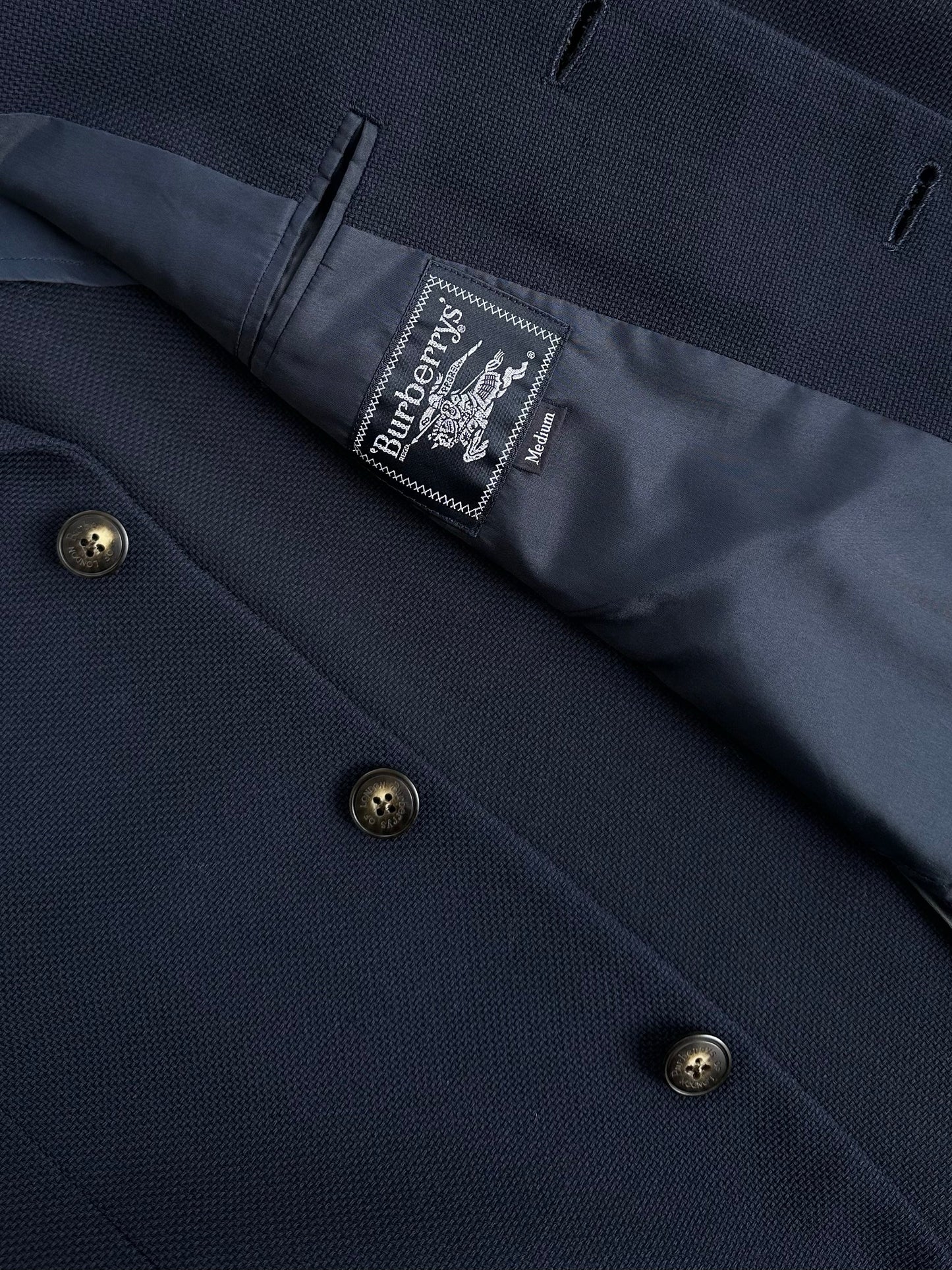 Burberry 1990s Wool Single Breasted Woven Blazer - M
