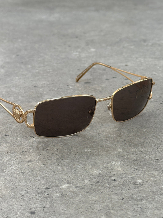 Versace 2000s Rectangular Medusa Logo Sunglasses