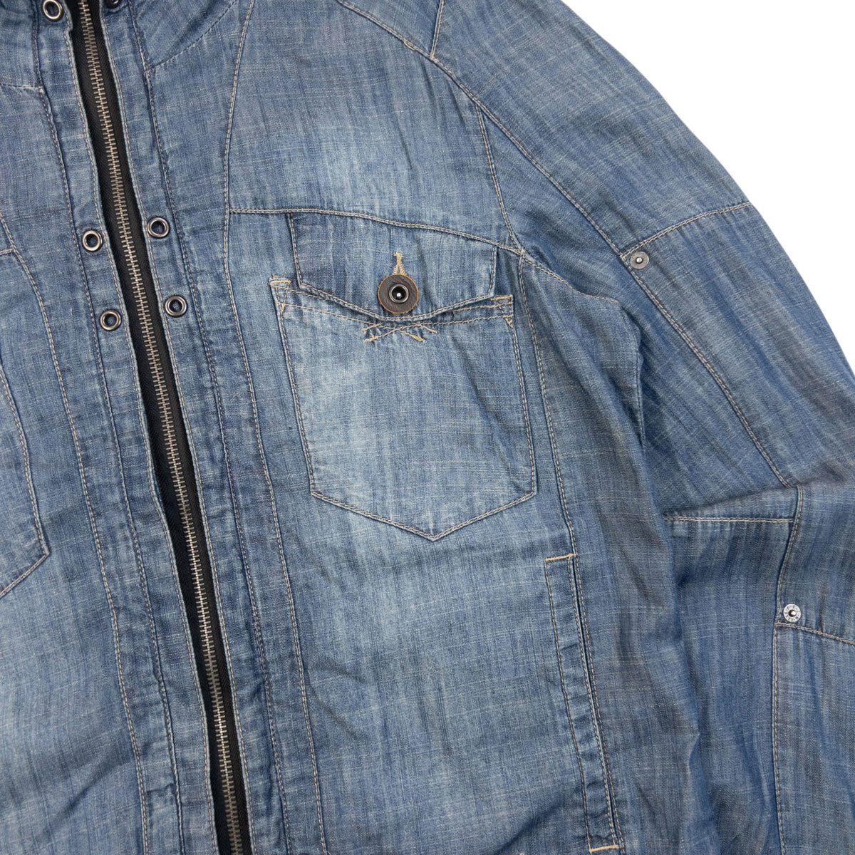 Vintage 2000s PPFM Lightweight Denim Jacket Size S | Small, Blue