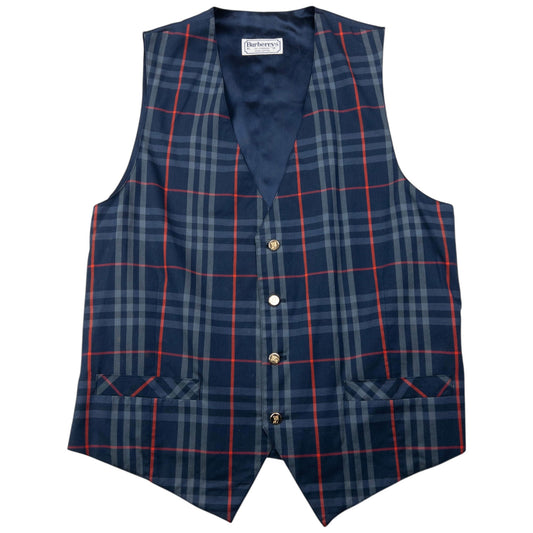 Vintage 90s Burberry Nova Check Waistcoat Vest Size L