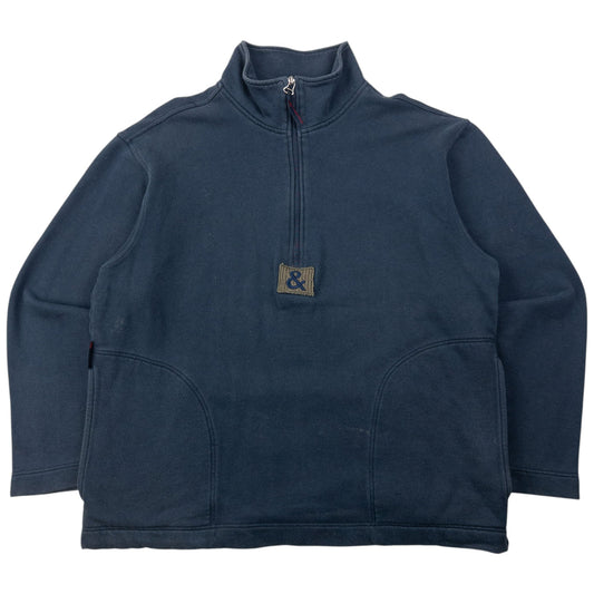 Vintage 2000s Dolce & Gabbana Q Zip Sweatshirt Size L | Large, Navy