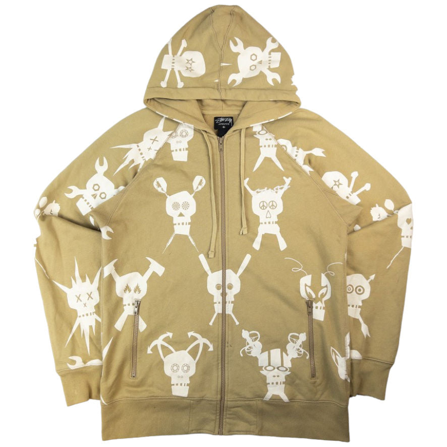 Vintage Stussy Futura Skullicon Zip Up Hoodie Size M – Known Vintage Stussy Futura Skullicon Zip Up Hoodie Size M – Known