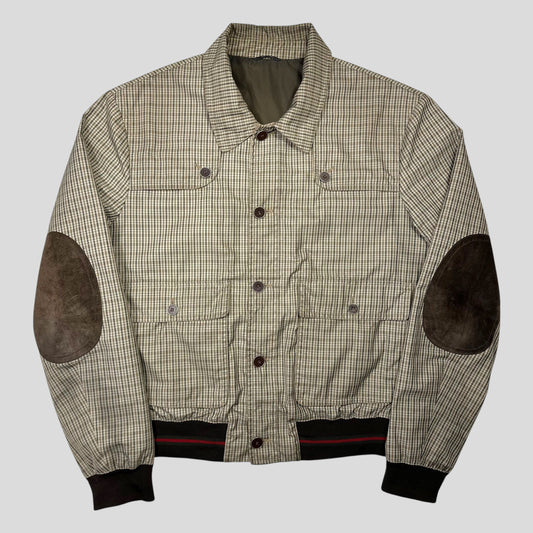 Gucci 2009 Plaid Web Leather Detailed Hunting Harrington - IT54 (L)