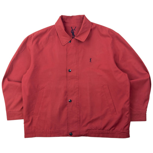 Vintage 90s YSL Yves Saint Laurent Harrington Jacket Size M | Medium, Red