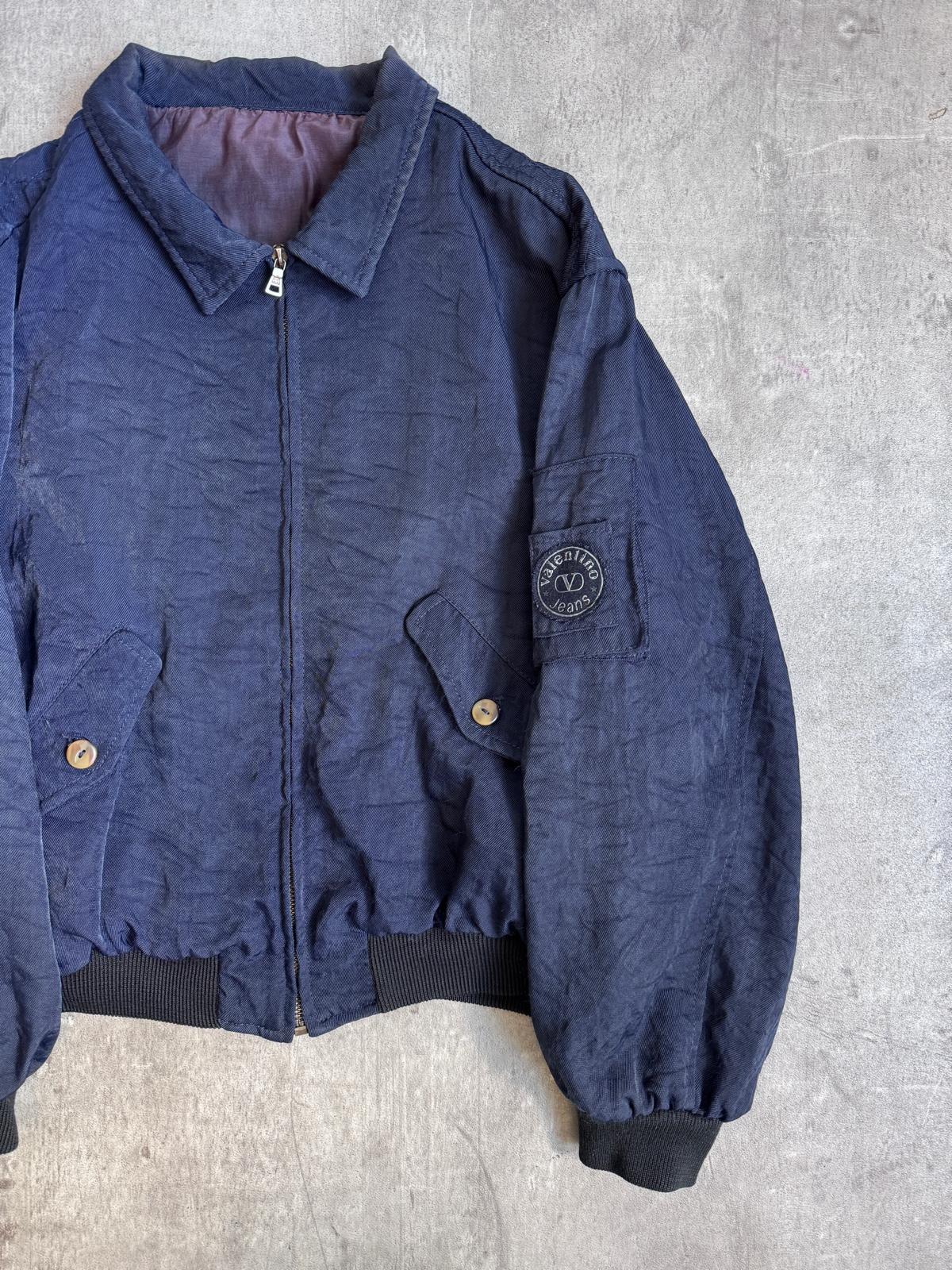 Valentino Jeans Navy Logo Patch Bomber Jacket