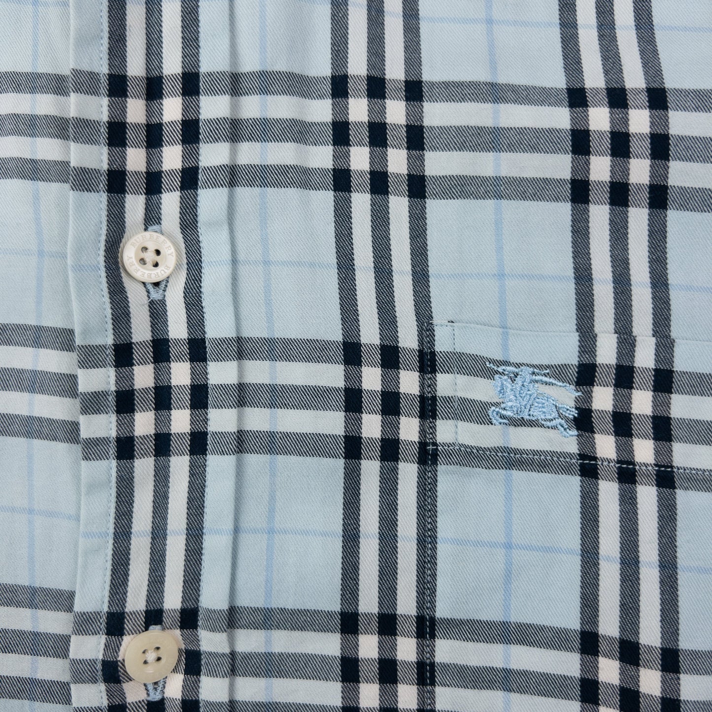 Vintage 2000s Burberry Nova Check Long Sleeve Button Up Shirt Size L | Large, Blue