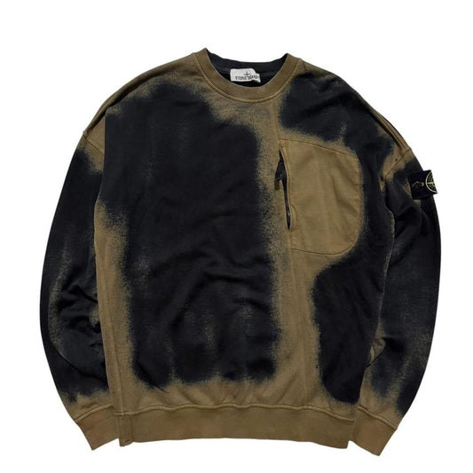 Stone Island Pullover Crewneck | Large, Black, Olive