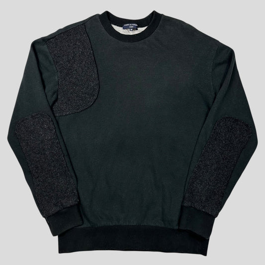 Comme Des Garçons Homme 2007 Asymmetrical Wool Panelled Sweatshirt - M/L
