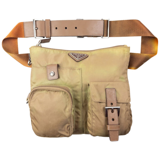 Vintage 2000s Prada Cargo Belt Bag | O/S, Beige