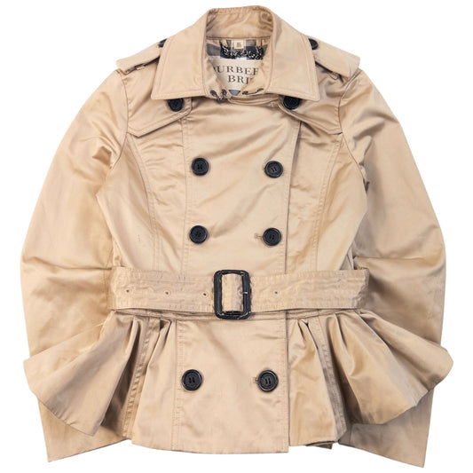 Vintage Burberry Brit Nova Check Lined Belt Waist Jacket Womens Size XS | XS, Beige