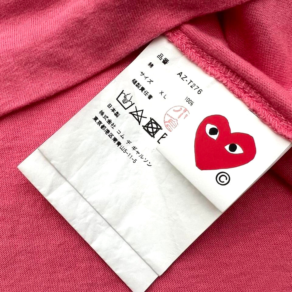 CDG PLAY T-SHIRT PINK XL | XL, Pink