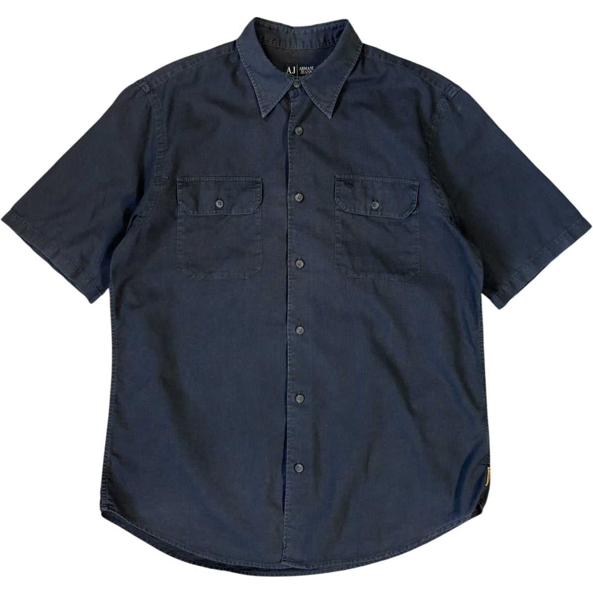 Armani Jeans 00’s Linen Short Sleeve Shirt L | Large, Navy