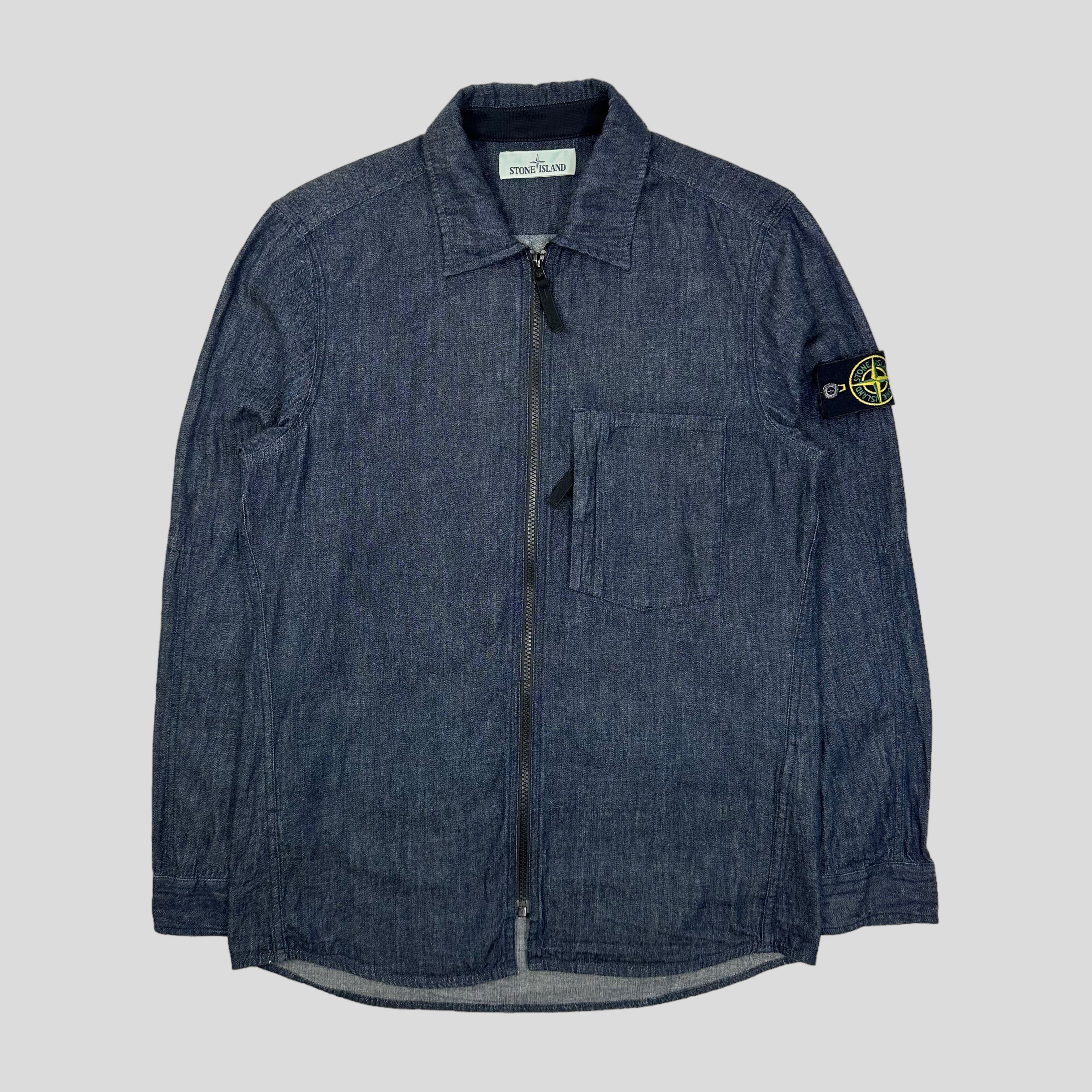 Stone Island Denim Zip Overshirt Jacket - M – Known Source