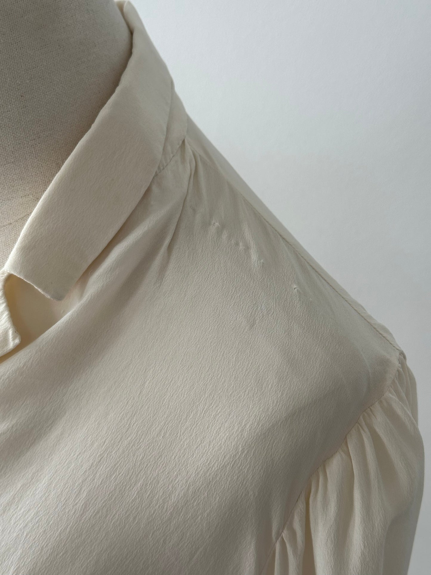 Vintage 1990s Pure Silk Embroidery Shirt - S