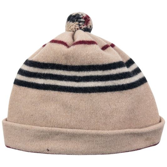 Vintage 2000s Burberry Nova Stripe Wool Bobble Hat