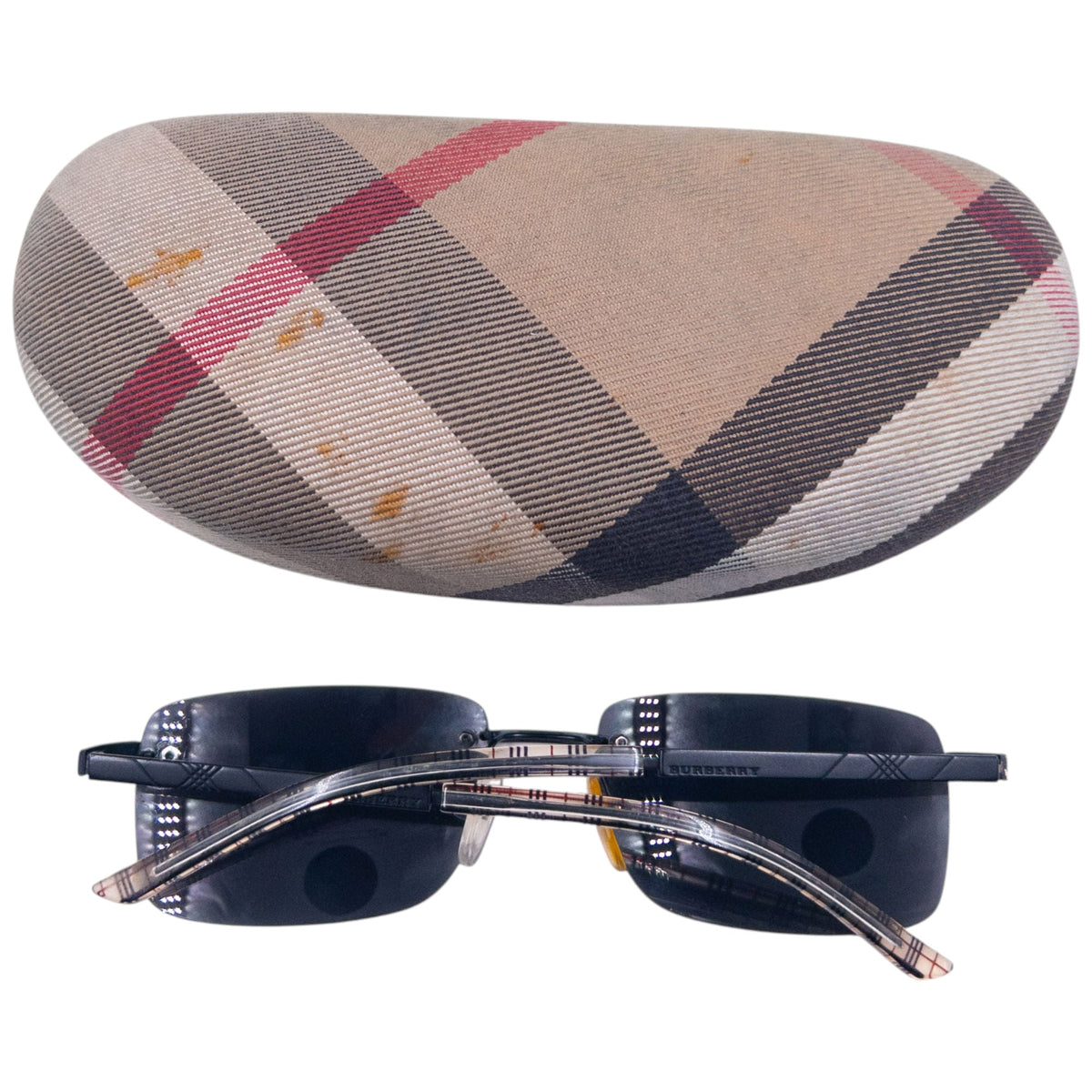 Vintage 2000s Burberry Nova Check Rimless Sunglasses | O/S, Black