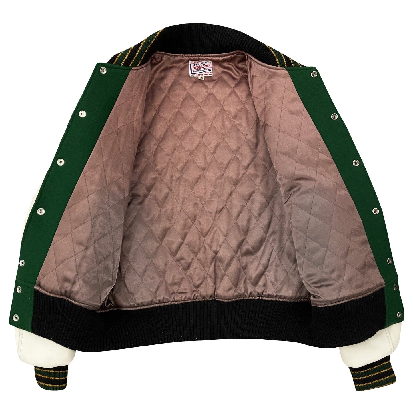 Style Eyes 'Shamrock Baseball Champs' Varsity Jacket - L | Large, Green and White