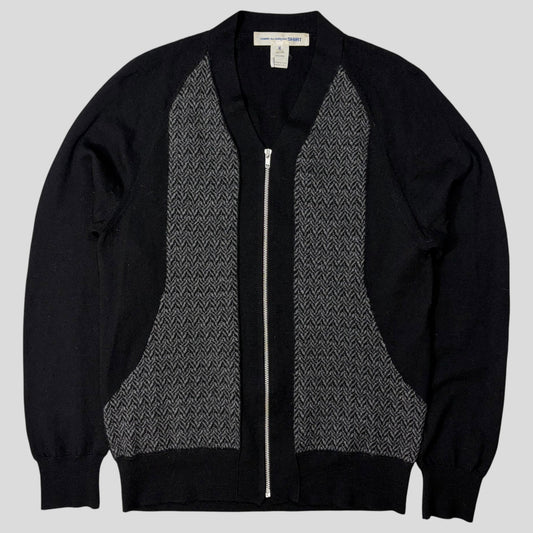 Comme Des Garçons SHIRT Wool Panelled Cardigan Jacket - S/M | Default Title, Black