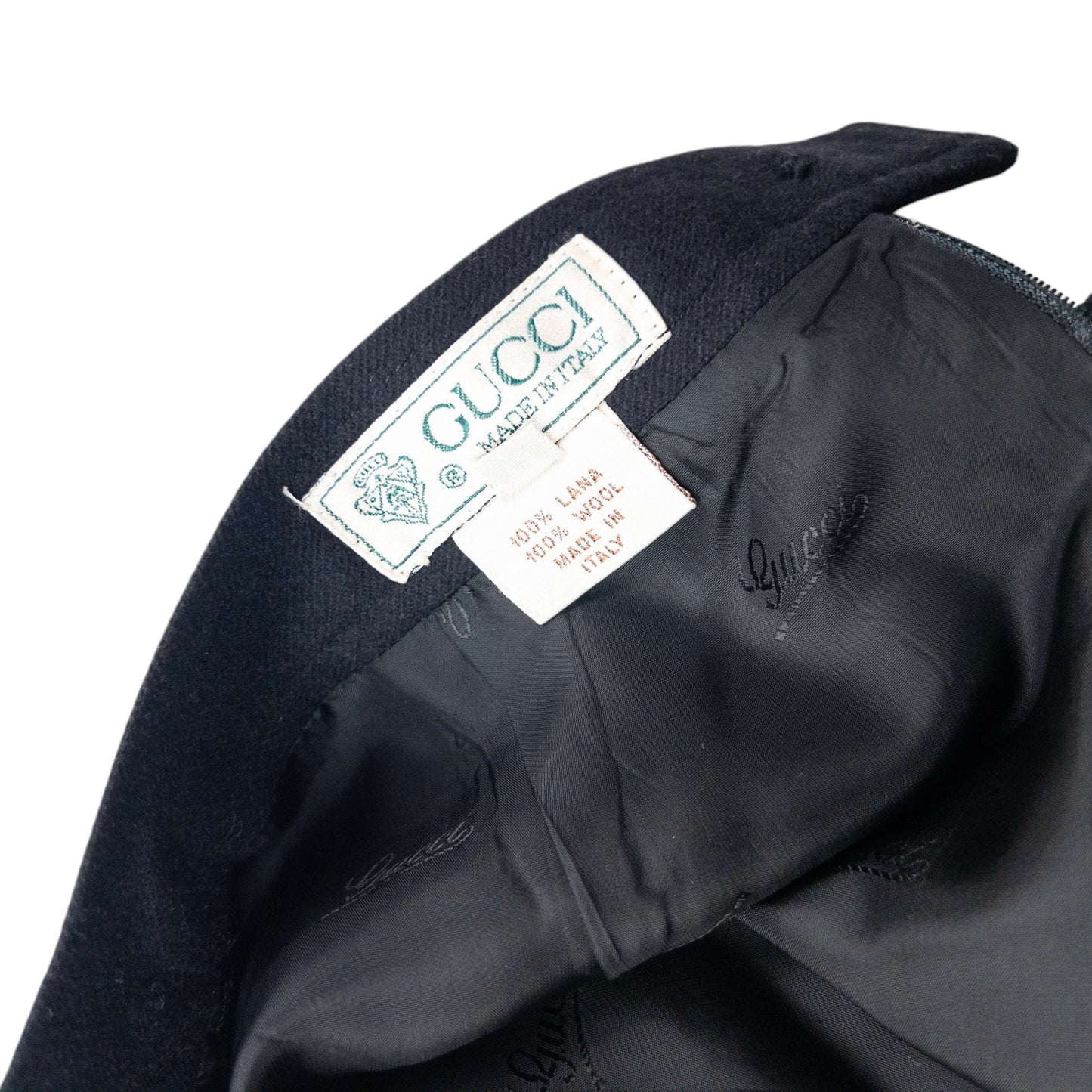 Vintage 80s Gucci Wool Skirt Womens Size W26 | W26, Black