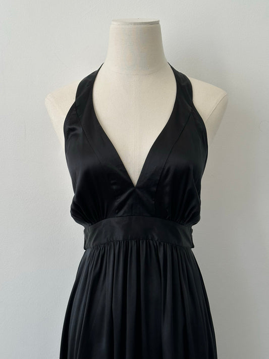 DKNY 2000s Satin Halter Neck Midi Dress - S