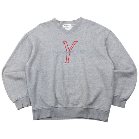 Vintage 2000s YSL Yves Saint Laurent Embroidered Sweatshirt Size XS