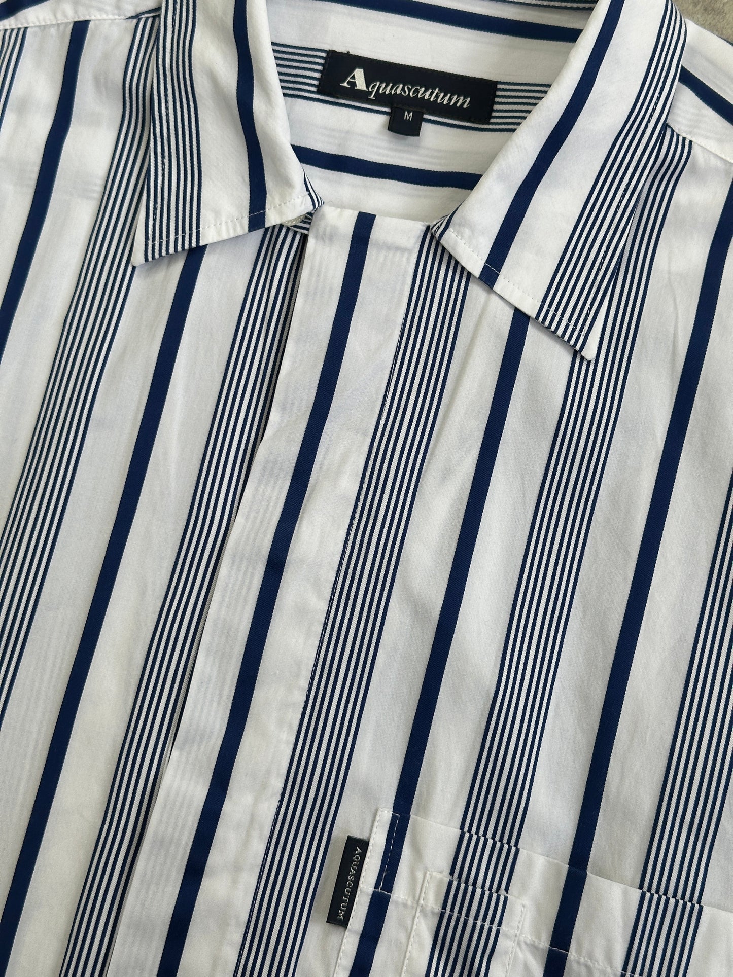 Aquascutum 2000s Cotton Striped Shirt - M