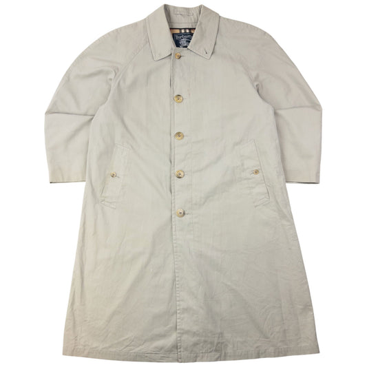 Vintage 90s Burberry Trench Coat Jacket Size L | Large, Grey