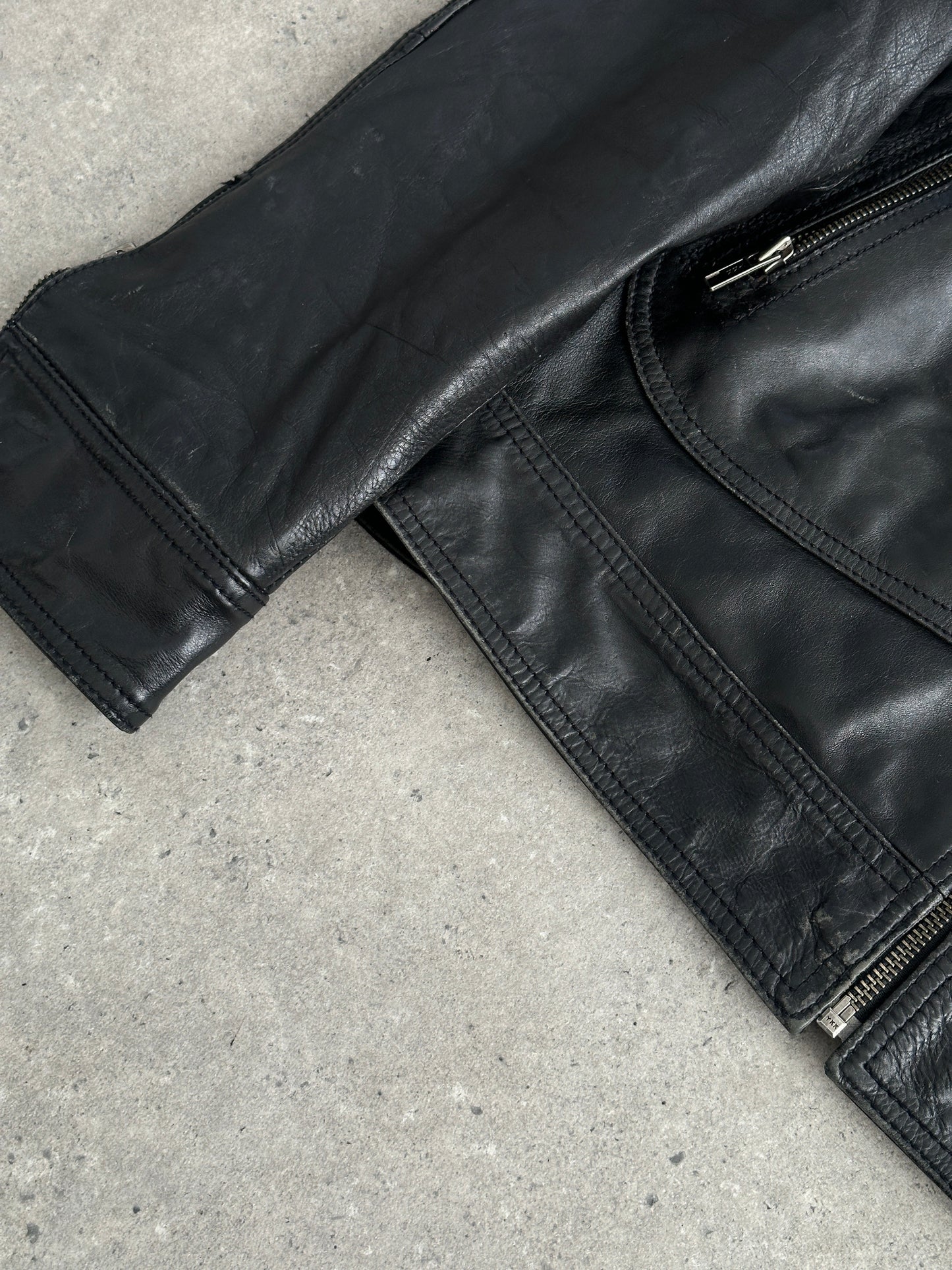 Conbipel High Neck Leather Jacket - M