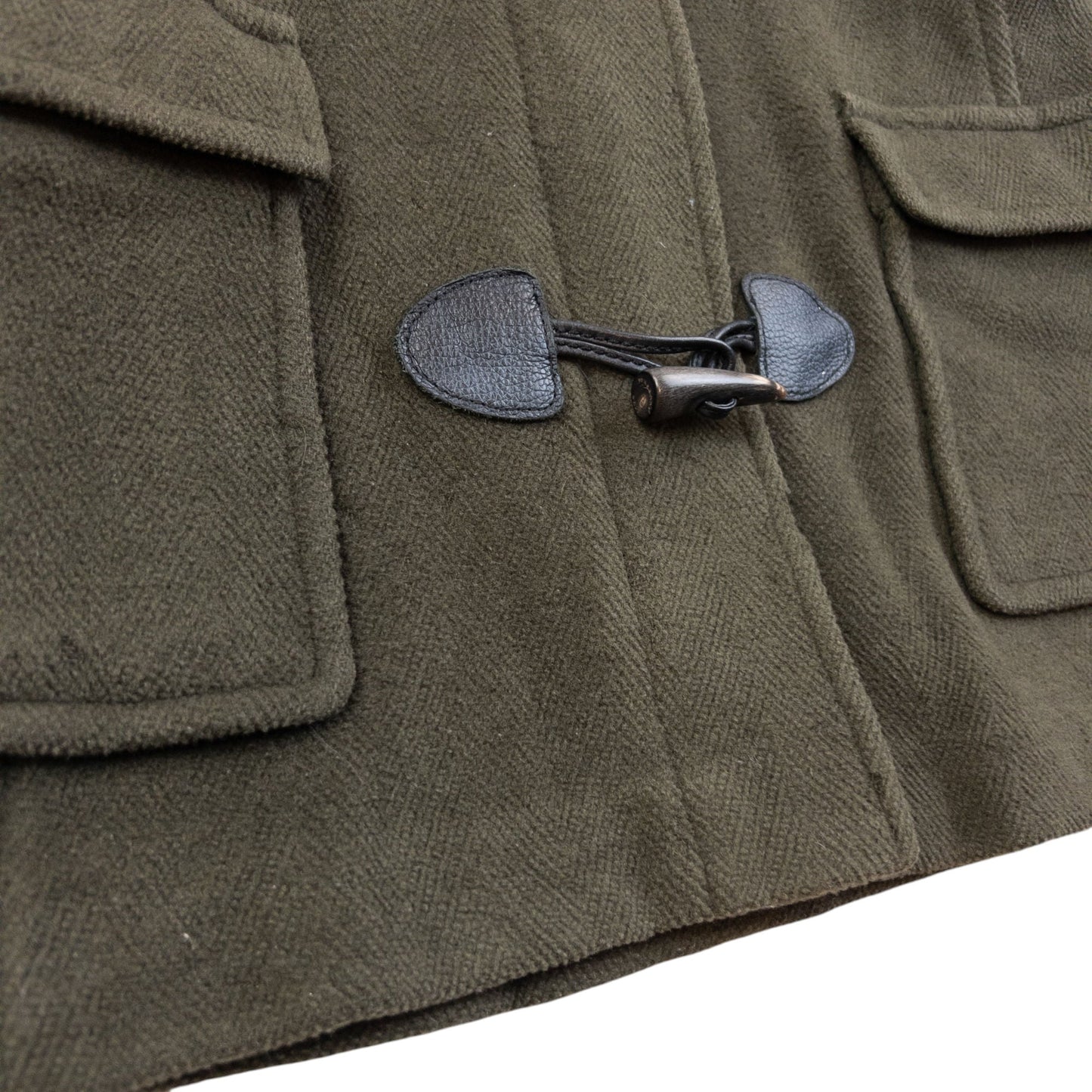 Vintage Burberry Brit Wool Duffle Jacket Womens Size S | O/S, Green