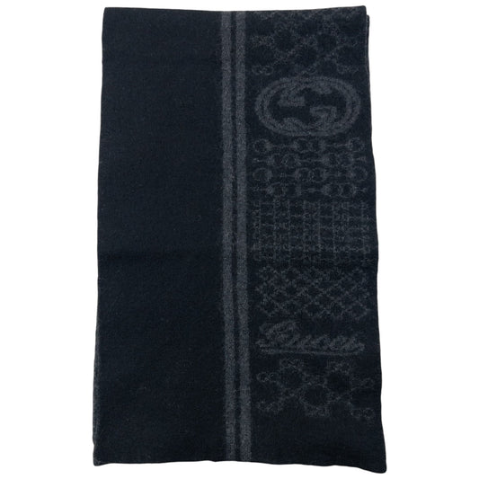 Vintage 2000s Gucci Wool Scarf | O/S, Black