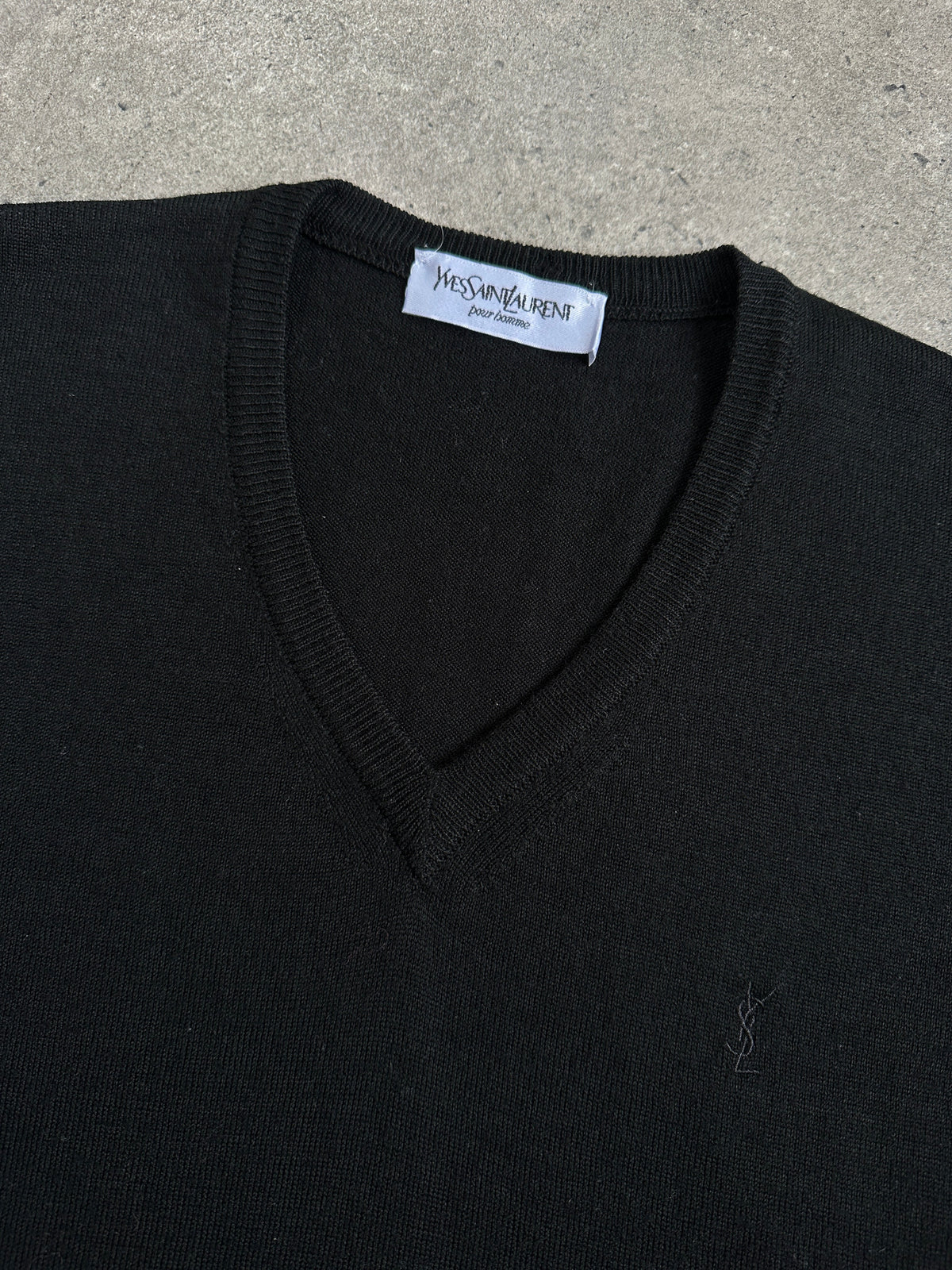 Yves Saint Laurent Pour Homme 1990s Wool Sleevless V Neck Jumper - M