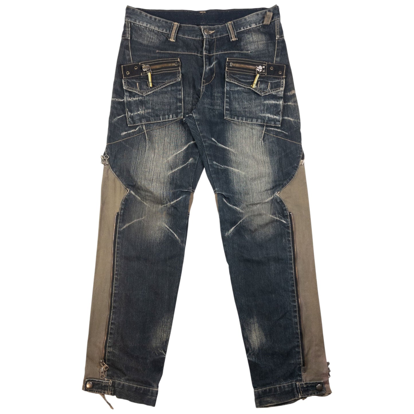 Vintage PPFM Multi Zip Denim Jeans Size W32