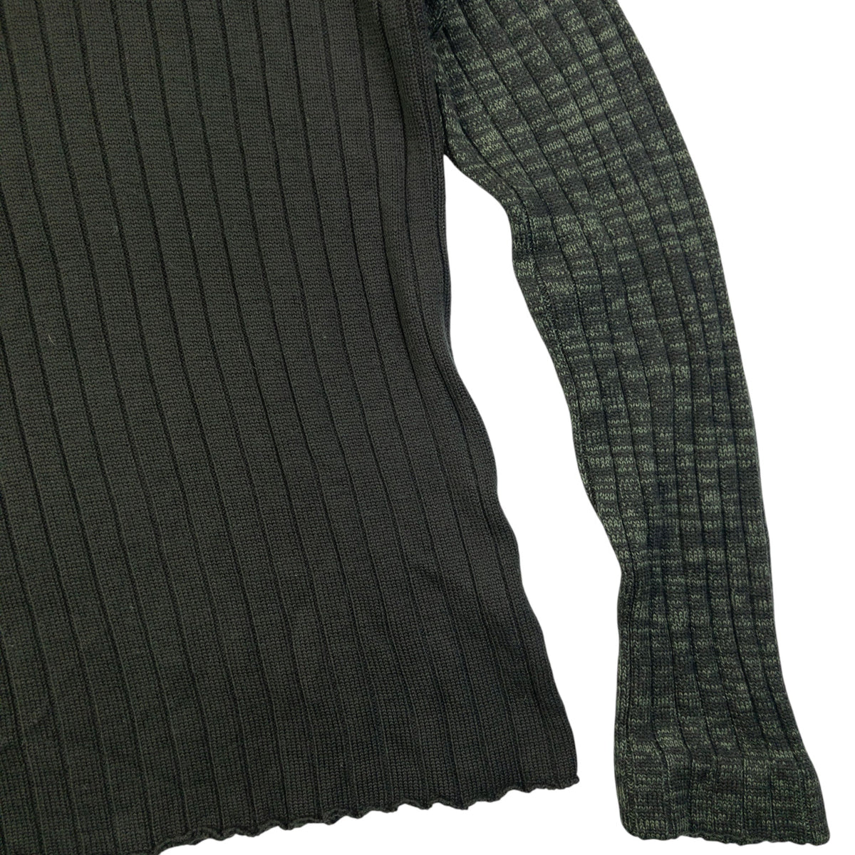 Vintage 2000s Armani Jeans Ribbed Wool Knit Q Zip Jumper Womens Size XL | XL, Green
