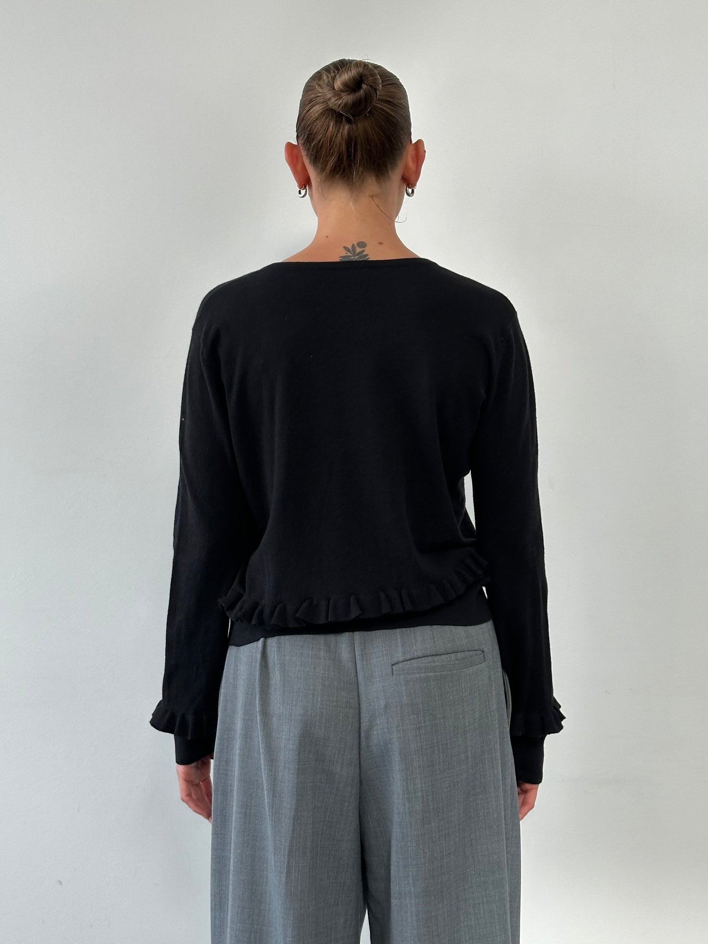 Armani Jeans Cotton Ruffle Cardigan - M