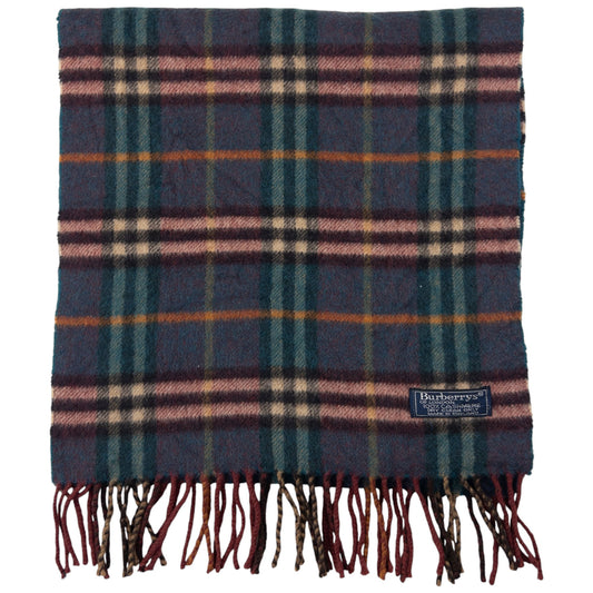 Vintage Burberry Nova Check Cashmere Tassel Scarf