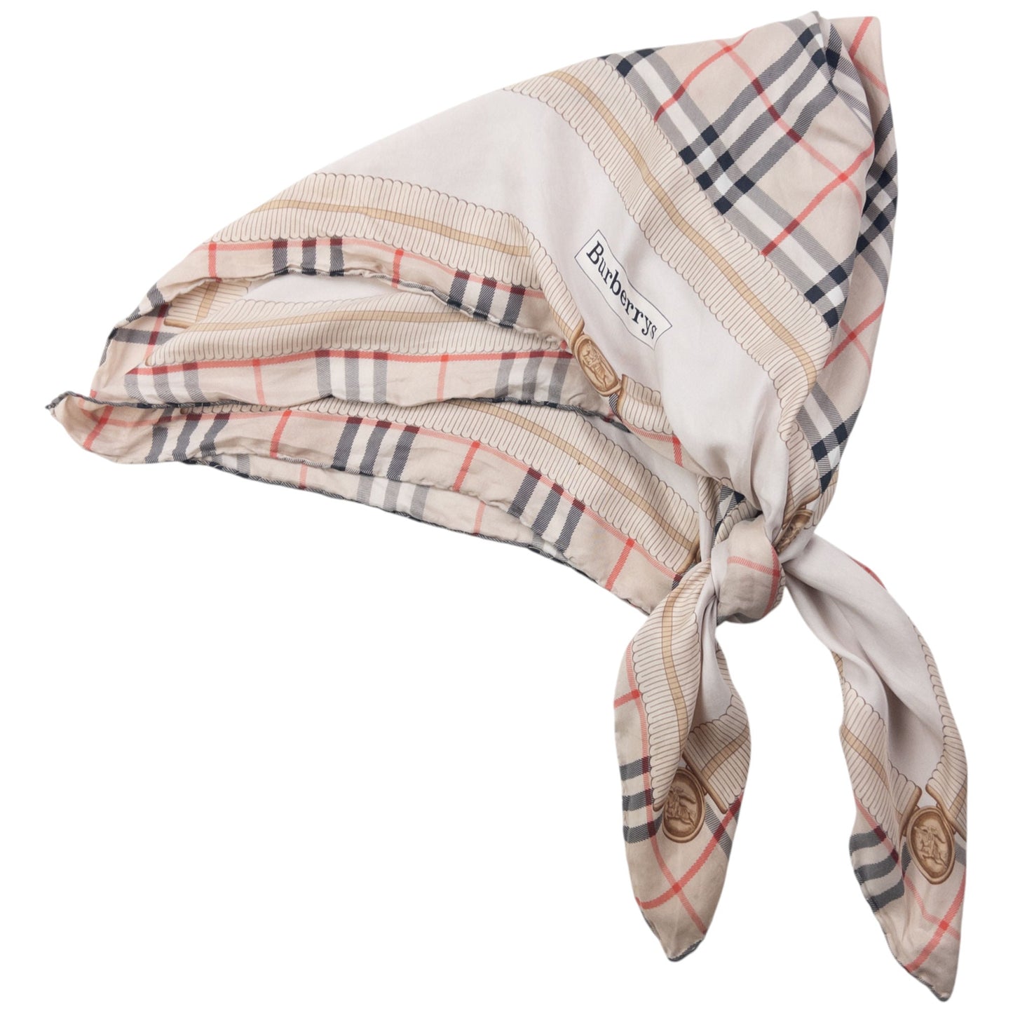 Vintage 90s Burberry Nova Check Silk Scarf