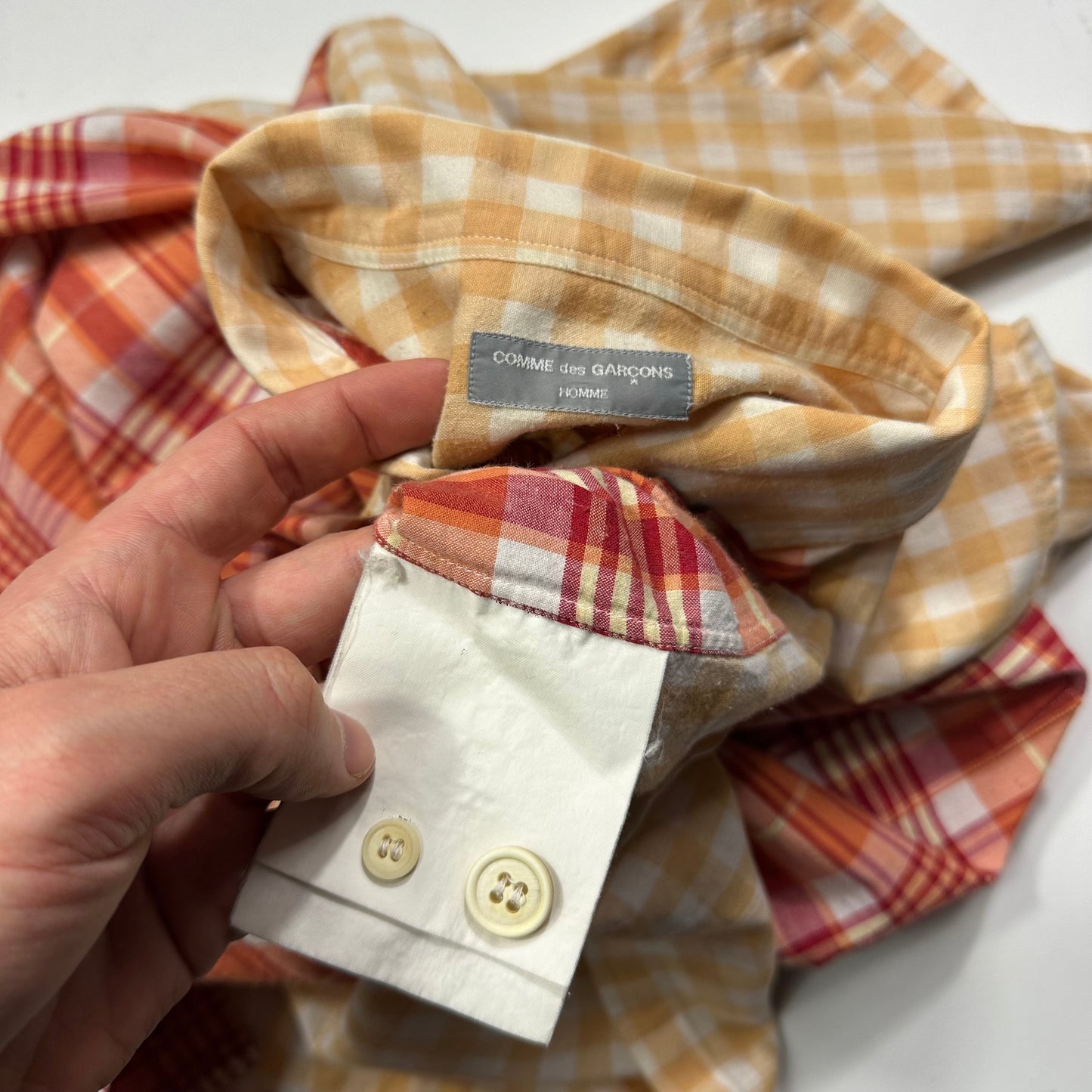 Comme Des Garçons Homme 2002 Double Plaid Boxy Shirt - M/L