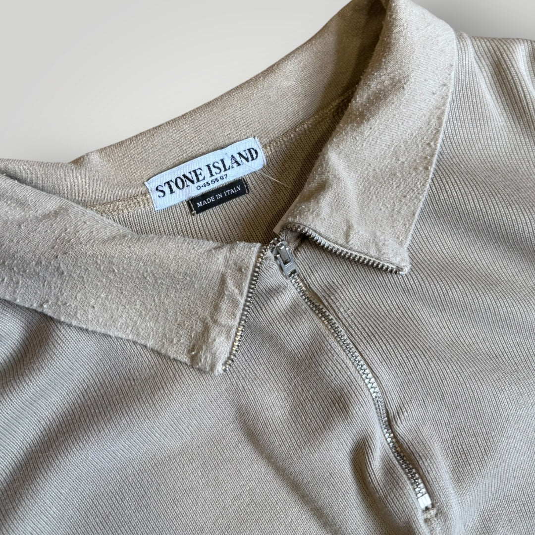 SS/05 Stone Island Center Seam Cotton Quarter Zip XXL | O/S, Cream
