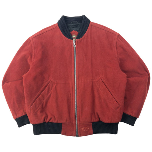 Vintage 80s Hugo Boss Cashmere Bomber Jacket Size XL | XL, Red