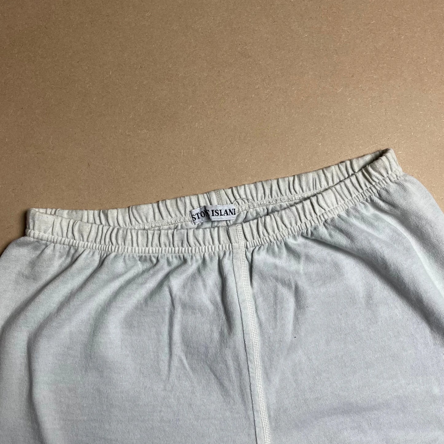 S/S 1989 Egg Shell Blue Light Cotton Stretch Reflective Spell Out Sweatpants