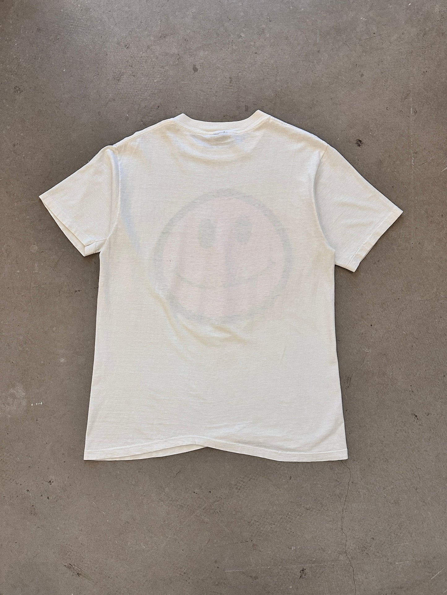 1980's Smiley T-Shirt - L | White, Red