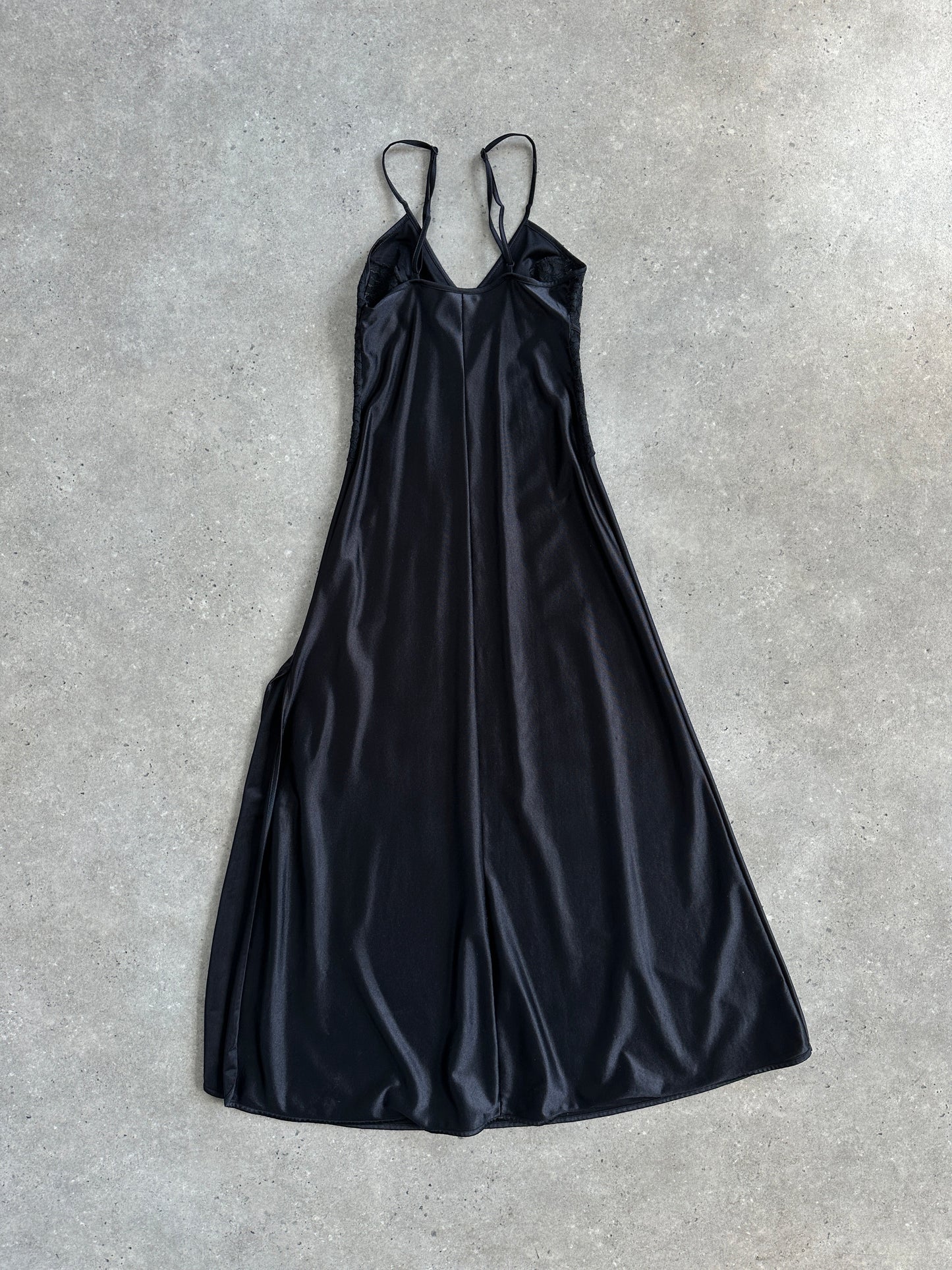 Vintage 2000s Lace Satin Maxi Slip Dress - XS