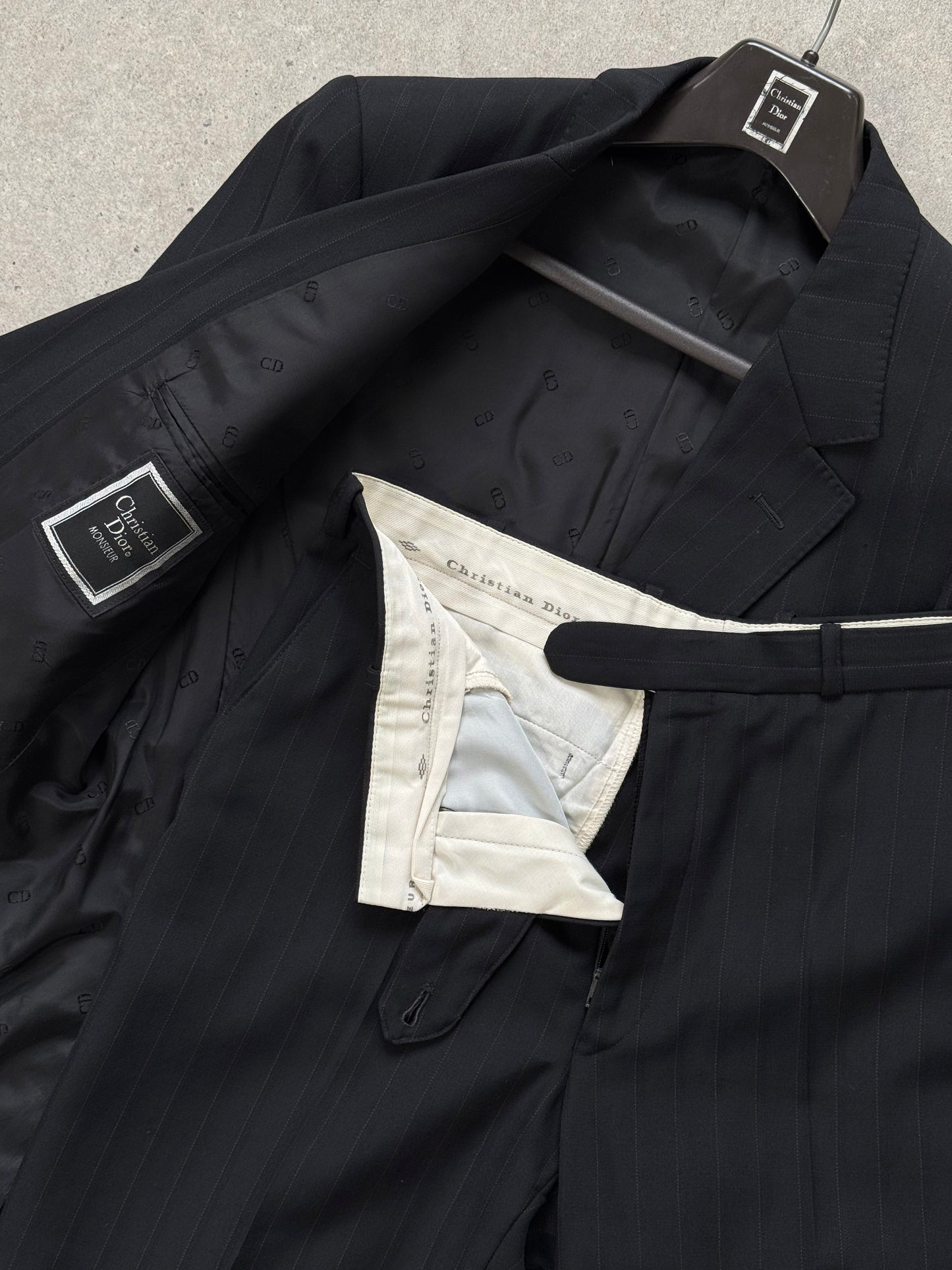 Christian Dior 1990s Pure Wool Stripe Single Breasted Suit - 38R/W30