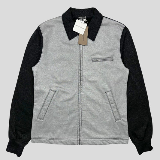 CDG Homme 2011 Silver Glitter Tri-pocket Work Jacket - L (M) | Medium, Grey