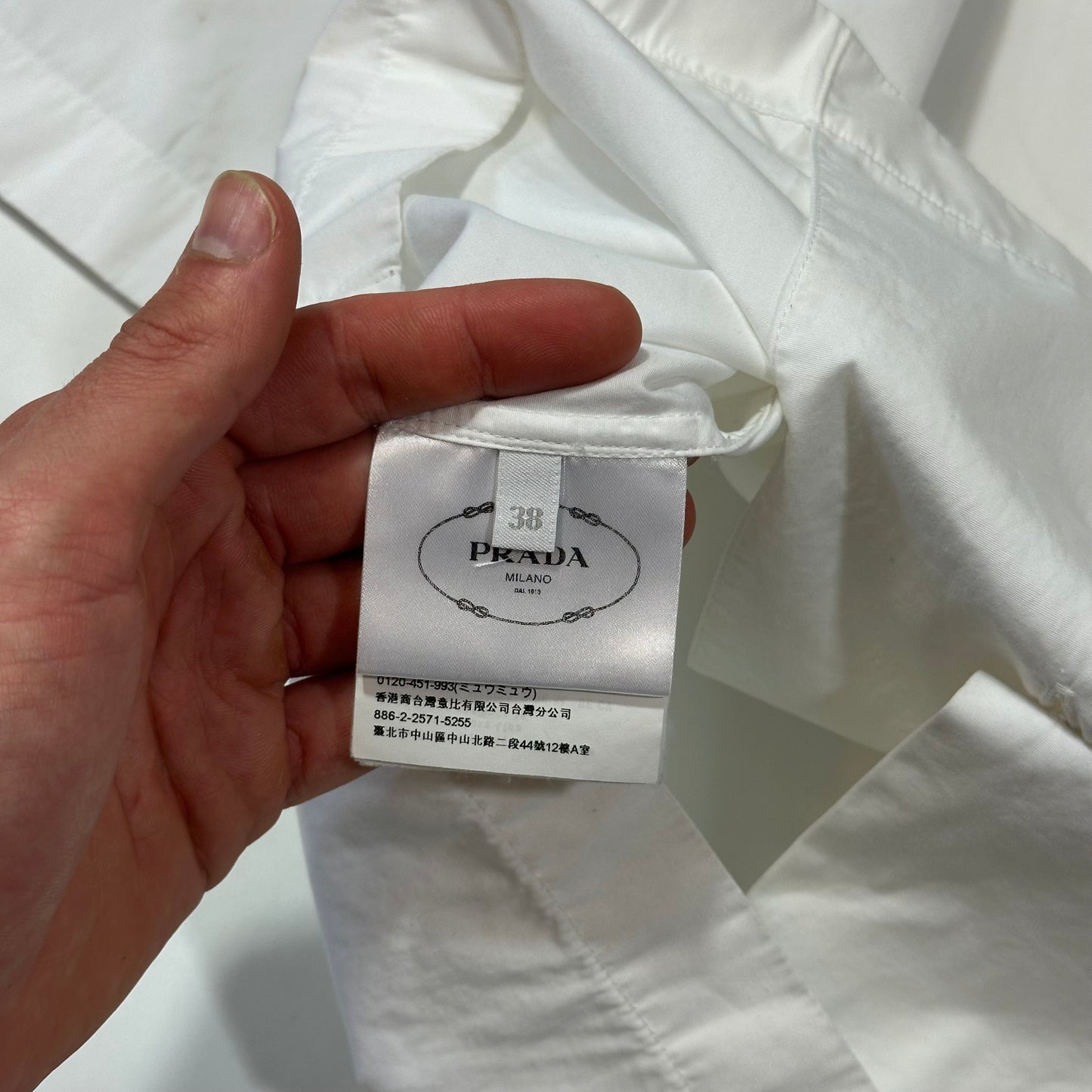 Prada Milano 2019 Camp Collar Triangle Logo Boxy Shirt - IT38