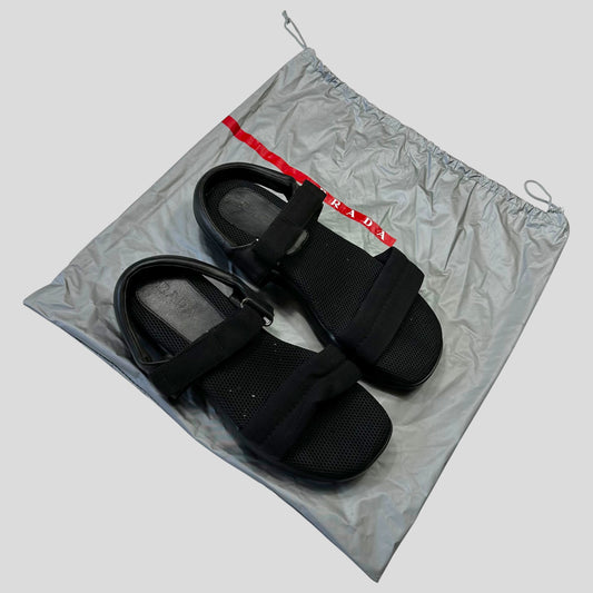 Prada Sport SS99 Mesh + Leather Vibram Sandals - UK9-10 | O/S, Black