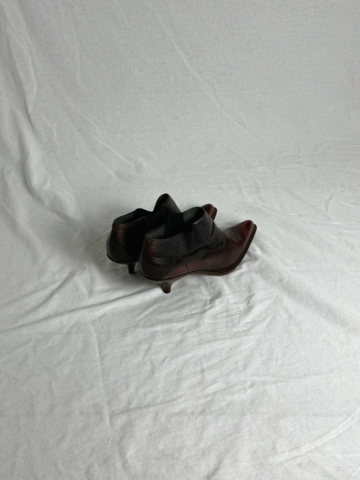 MIU MIU KITTEN HEEL CHELSEA BOOTS | DEFAULT TITLE, Dark Brown