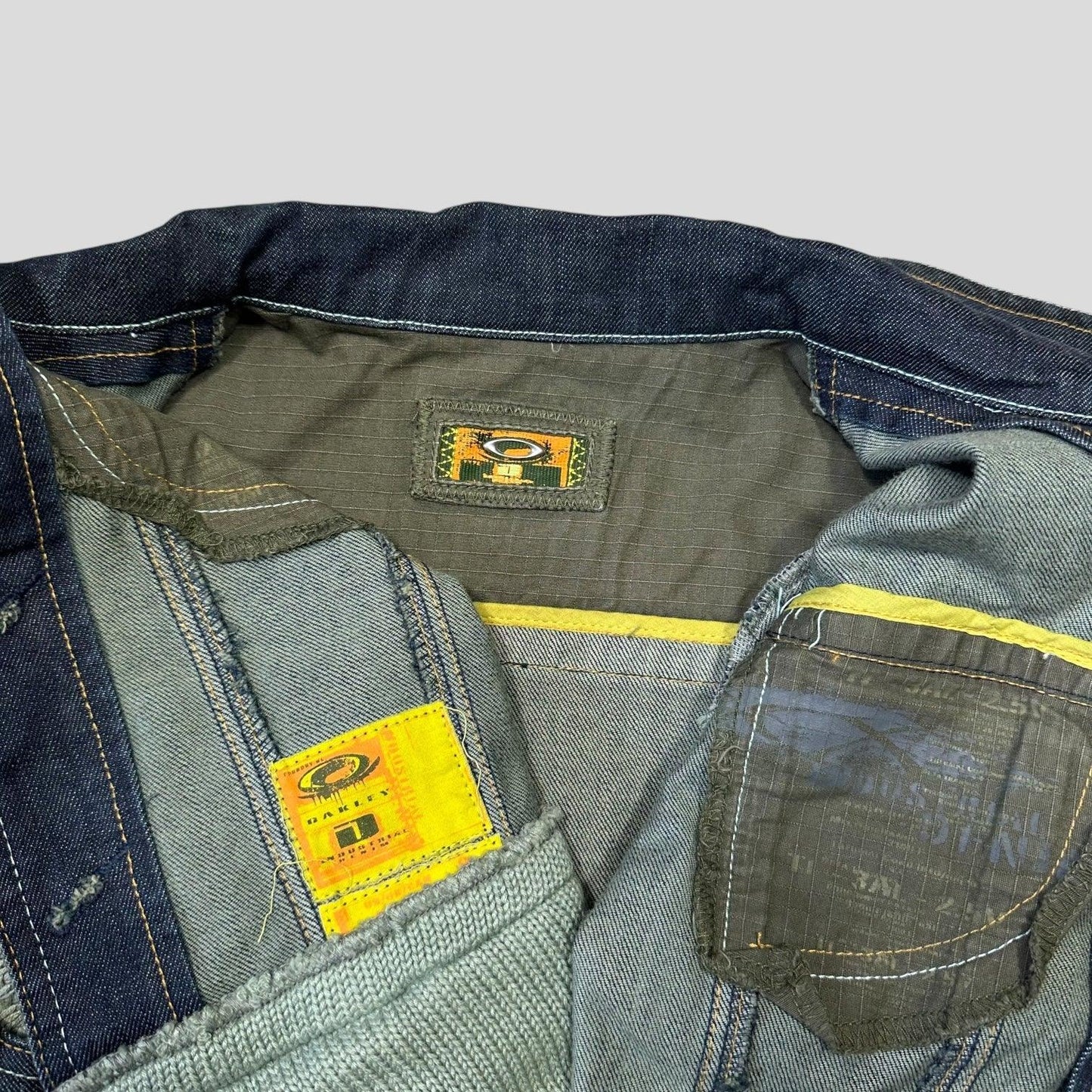 Oakley X Metal Industries 00’s Denim Knit Panelled SAMPLE Jacket - S