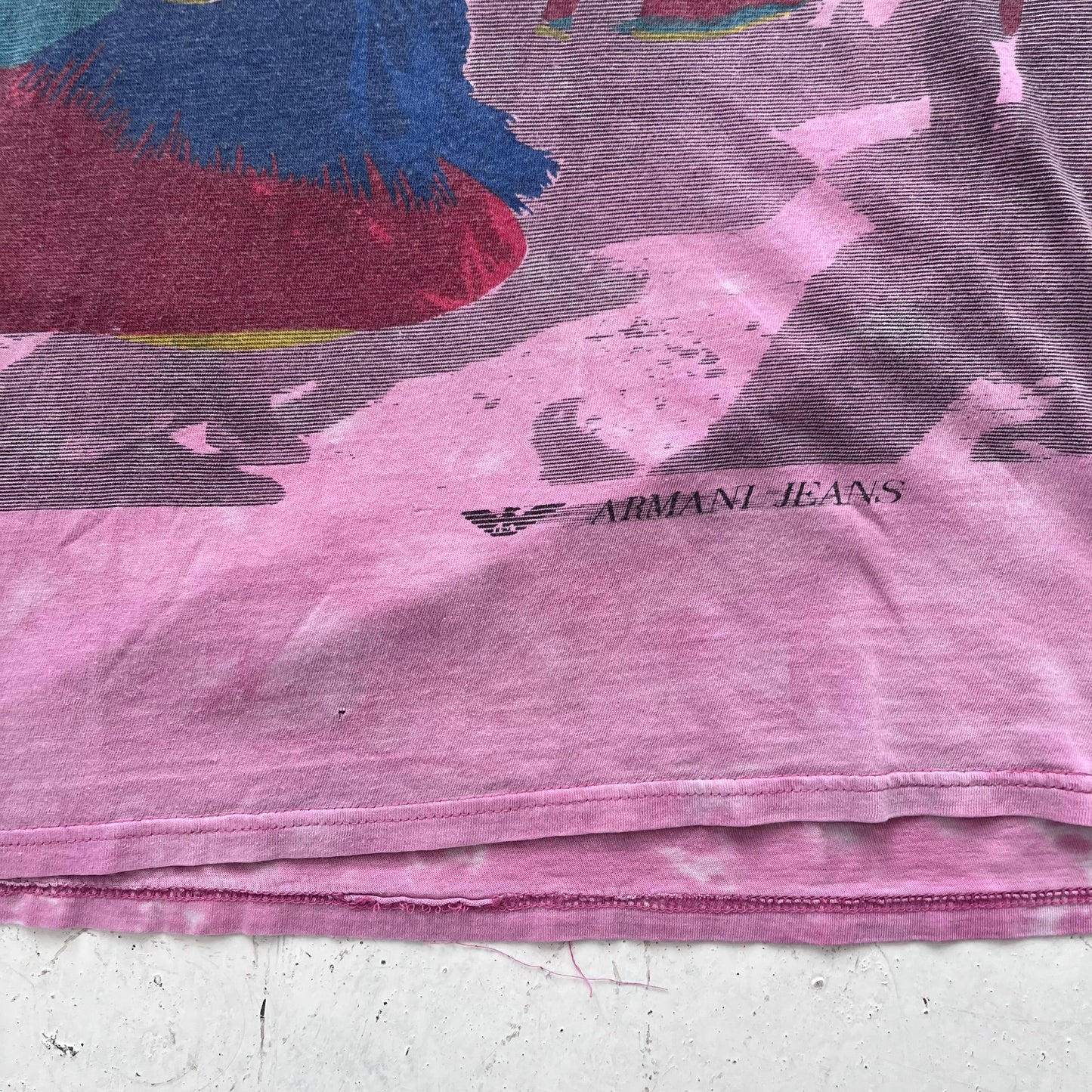 1980s thrashed armani jeans pink tee | Pink, Pink