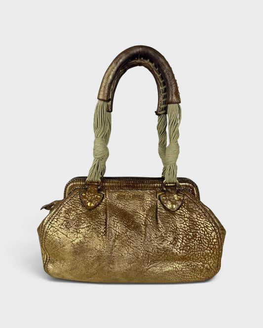 2000s Miu Miu Gold Leather Rope Handbag | O/S, Multicoloured